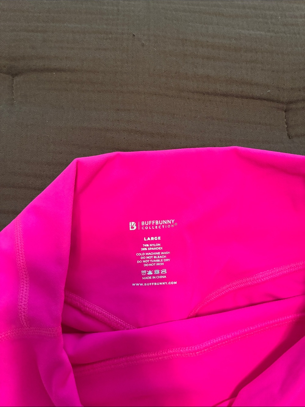 BuffBunny Neon Pink High-Waist Bike Shorts - Picture 3 of 3
